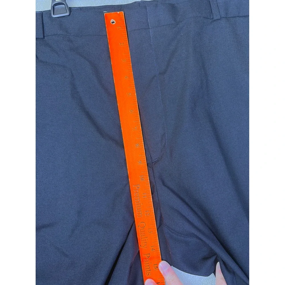 Lands End Dress Pants Mens 38x30 Black Worsted Wool Blend USA Made Vintage READ